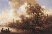 Jan van Goyen River Scene Germany oil painting artist